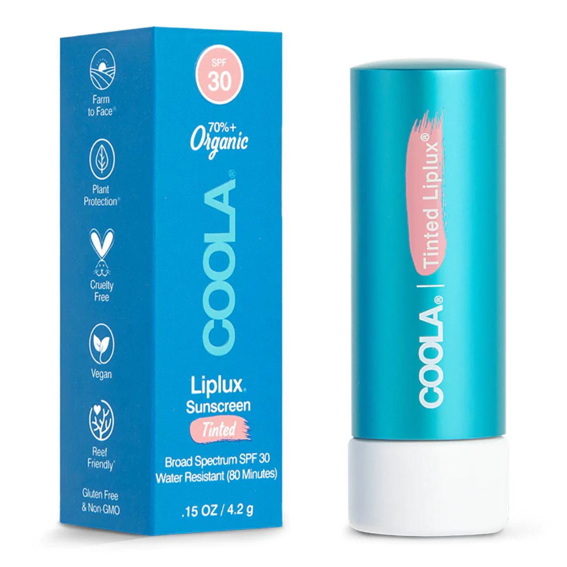 Coola Classic Liplux Organic Lip Balm Sunscreen SPF 30 - Tinted